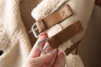 Women's Patchwork Fleece Jacket – Relaxed Zip-Up Winter Jacket