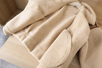 Women's Patchwork Fleece Jacket – Relaxed Zip-Up Winter Jacket