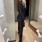 Women's Sparkly Glitter Jumpsuit – Formal Evening Occasion Jumpsuit