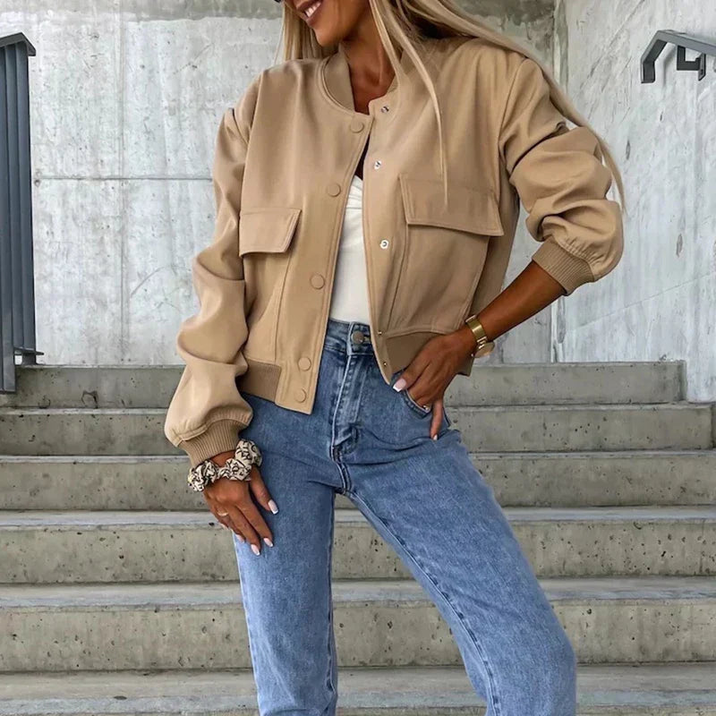 Women's Tailored Casual Jacket – Short Structured Everyday Jacket