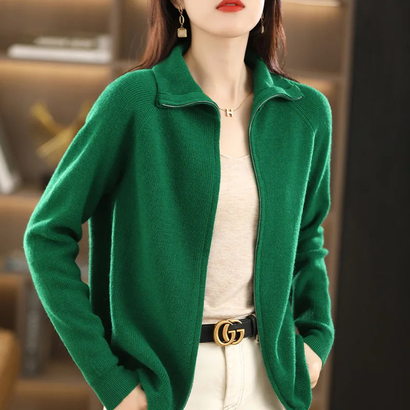 Women's Zip-Up Cardigan – Double Zip Knit Cardigan