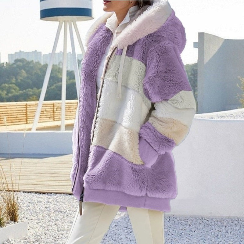Women's Hooded Fleece Vest – Plush Zip-Up Winter Gilet