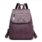 Women's Anti-Theft Faux Leather Backpack – Large Capacity Backpack – Charlotte