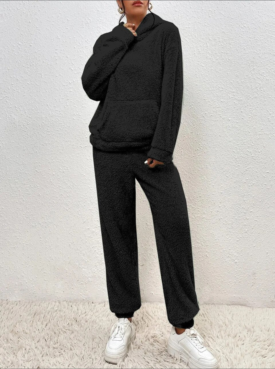 Women's Hooded Teddy Set – Plush Fleece Lounge Suit