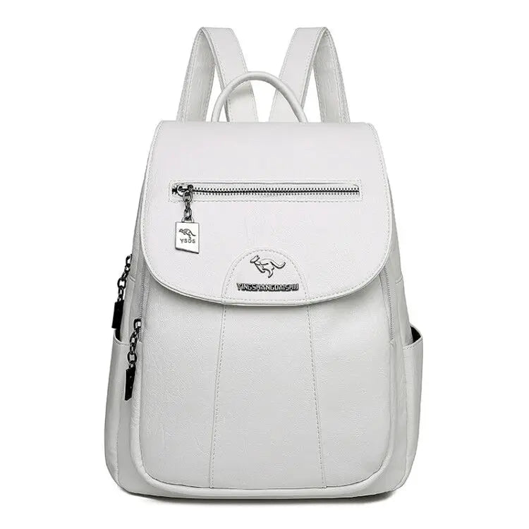 Women's Anti-Theft Faux Leather Backpack – Large Capacity Backpack – Charlotte
