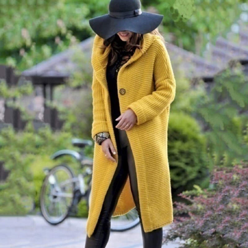 Women's Hooded Cardigan – Relaxed Long Sleeve Layering Cardigan