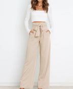 Women's High Waist Wide Leg Trousers – Tailored Flowy Dress Pants