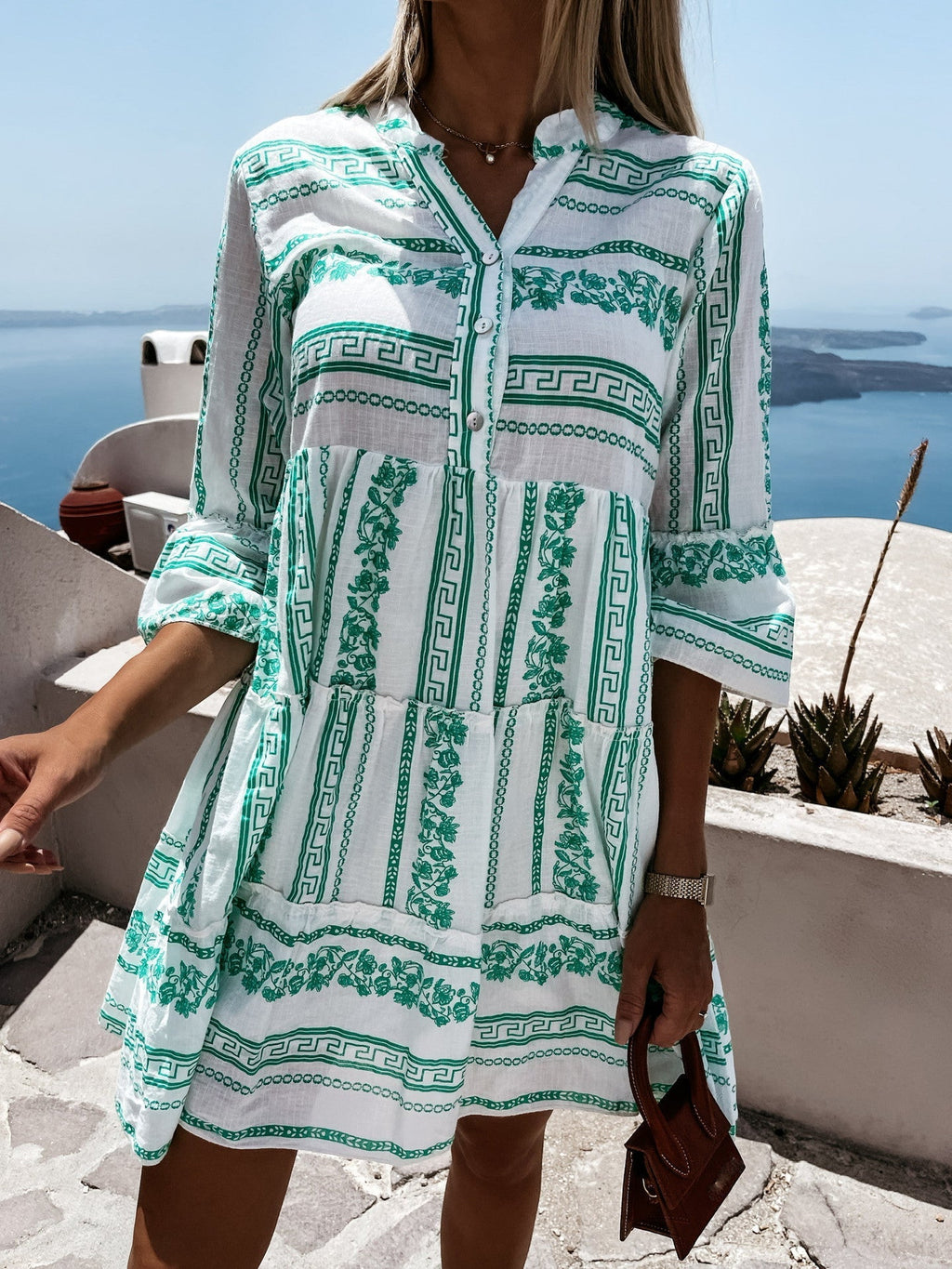 Women's Printed Boho Ruffle Dress – Colourful Summer Dress
