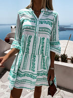 Women's Printed Boho Ruffle Dress – Colourful Summer Dress