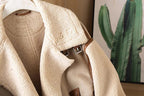 Women's Patchwork Fleece Jacket – Relaxed Zip-Up Winter Jacket