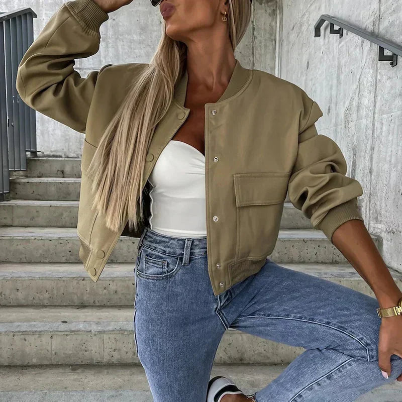 Women's Tailored Casual Jacket – Short Structured Everyday Jacket