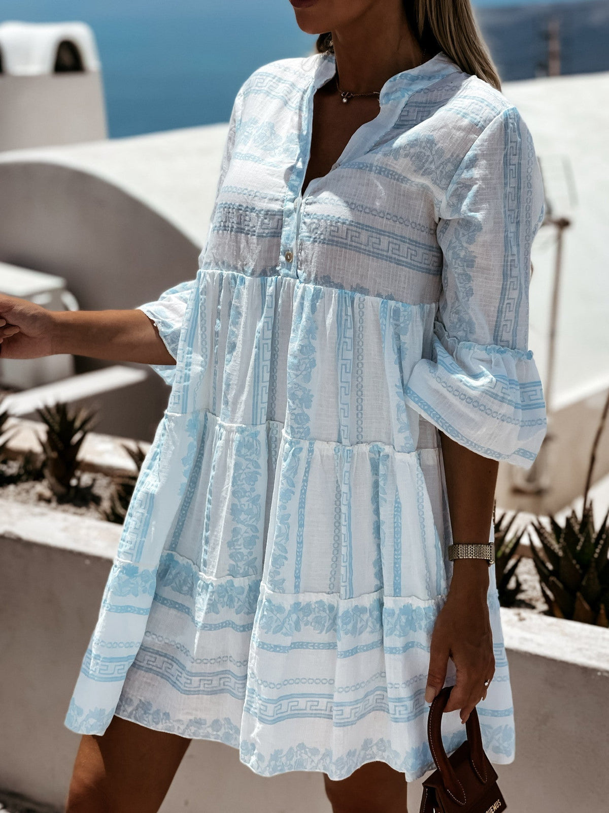 Women's Printed Boho Ruffle Dress – Colourful Summer Dress