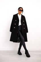Women's Double-Breasted Overcoat – Classic Long Winter Coat