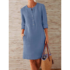 Women's Vintage Tunic Dress – Relaxed Printed Day Dress