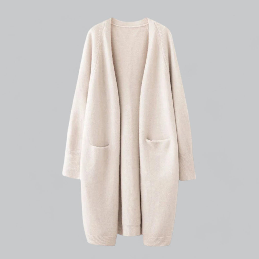 Women's Classic Longline Cardigan – Relaxed Open Front Cardigan