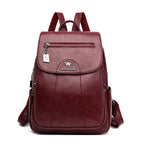 Women's Anti-Theft Faux Leather Backpack – Large Capacity Backpack – Charlotte
