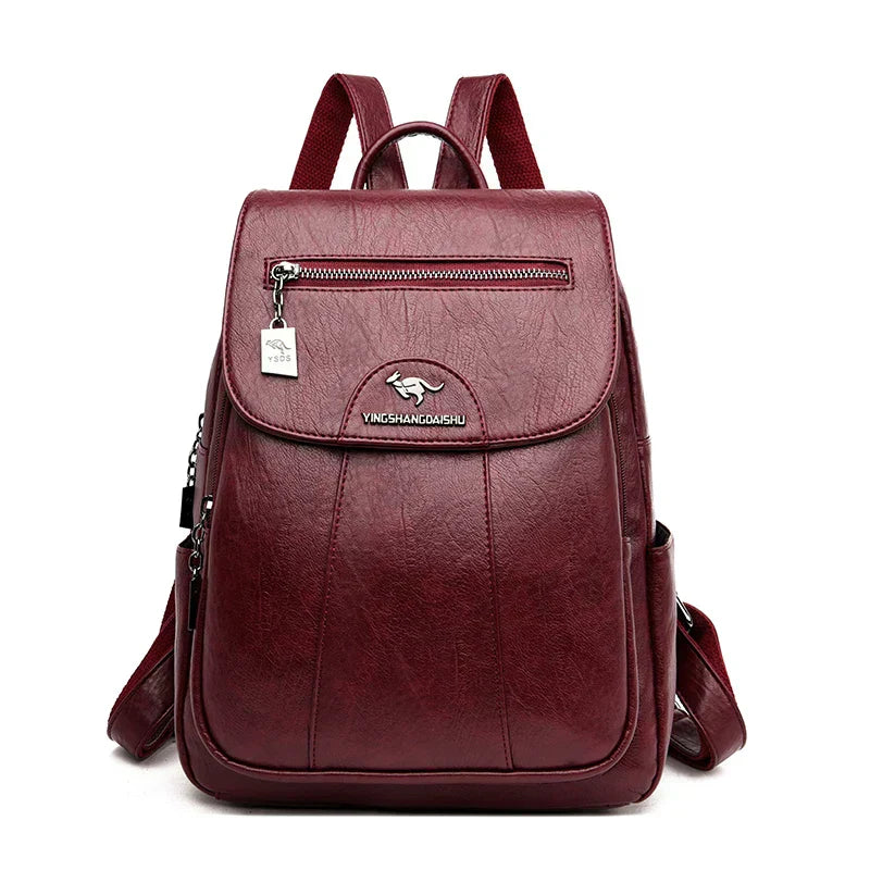Women's Anti-Theft Faux Leather Backpack – Large Capacity Backpack – Charlotte