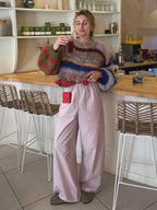 Women's Multicolor Knit Sweater – Pattern Knit Sweater – Zoe