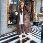Women's Long Hooded Parka – Quilted Cold Weather Winter Coat