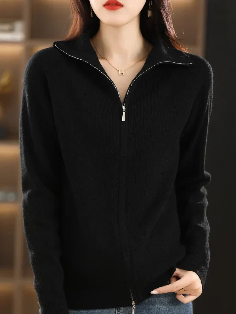 Women's Zip-Up Cardigan – Double Zip Knit Cardigan