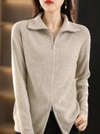 Women's Zip-Up Cardigan – Double Zip Knit Cardigan