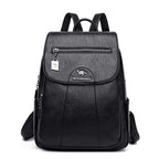 Women's Anti-Theft Faux Leather Backpack – Large Capacity Backpack – Charlotte