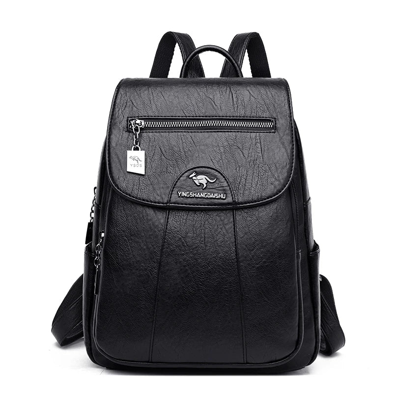 Women's Anti-Theft Faux Leather Backpack – Large Capacity Backpack – Charlotte