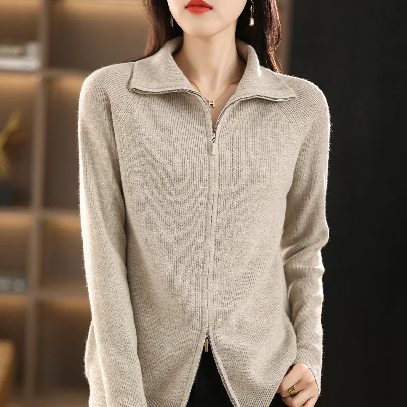 Women's Zip-Up Cardigan – Double Zip Knit Cardigan