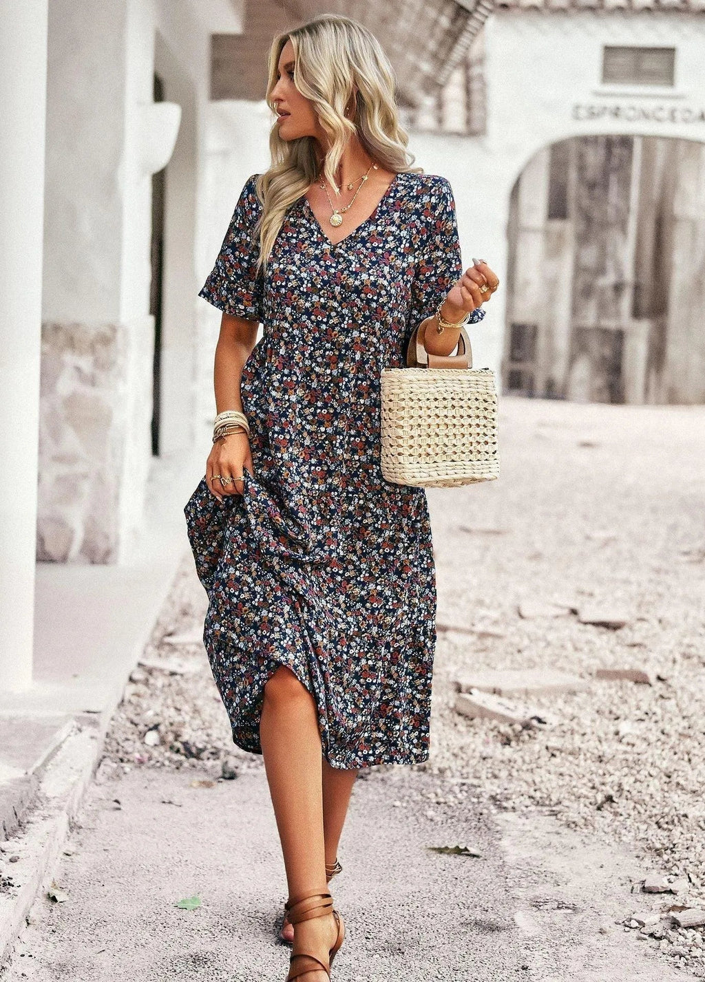 Women's Summer Dress – Casual Short Sleeve Dress – Layla