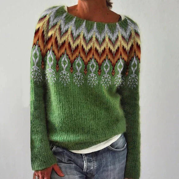 Women's Nordic Christmas Sweater – Relaxed Fit Holiday Sweater