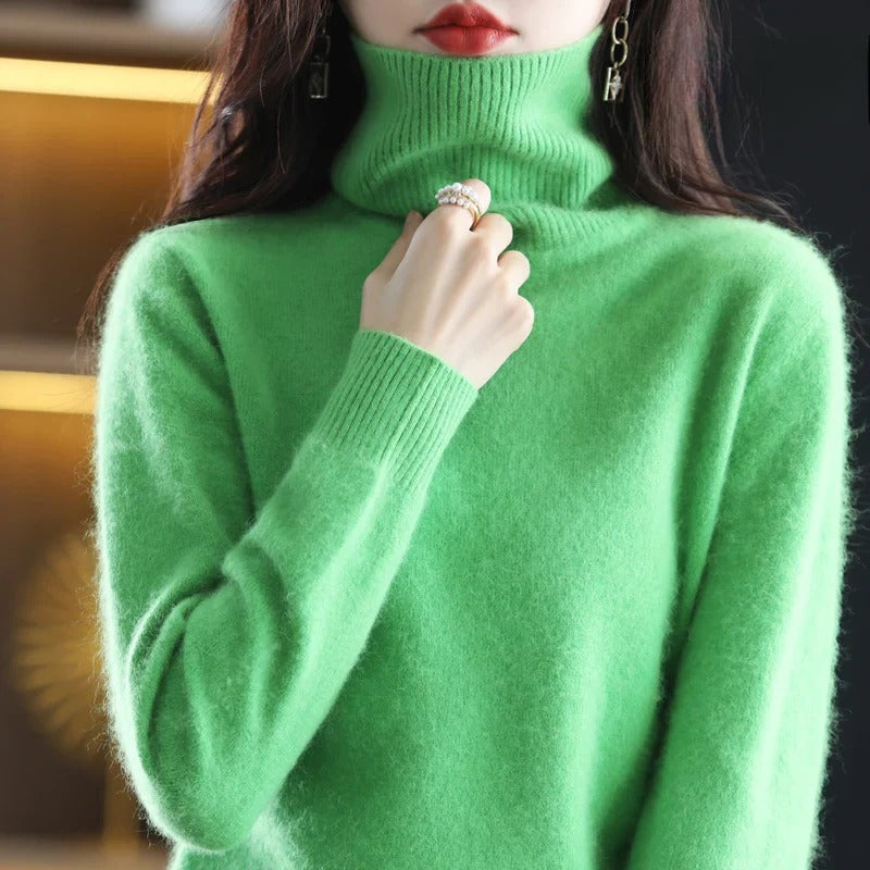 Women's Winter Turtleneck Sweater – Classic High Neck Knit Pullover