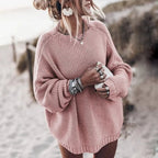 Women's Chunky Rib Knit Sweater – Oversized Drop Shoulder Jumper