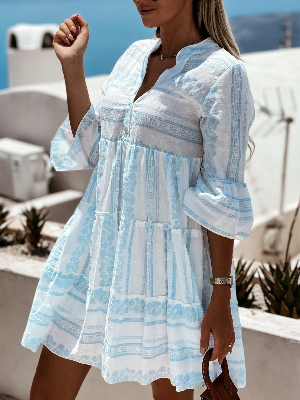 Women's Printed Boho Ruffle Dress – Colourful Summer Dress