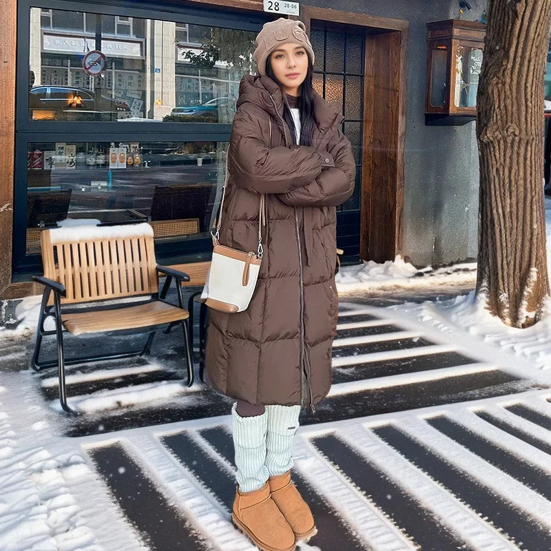 Women's Long Hooded Parka – Quilted Cold Weather Winter Coat