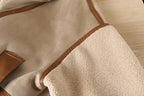 Women's Patchwork Fleece Jacket – Relaxed Zip-Up Winter Jacket