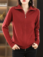 Women's Zip-Up Cardigan – Double Zip Knit Cardigan
