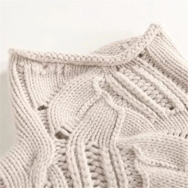 Women's Winter Knit Sweater – Cozy Long Sleeve Pullover