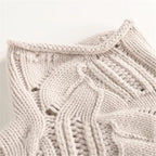 Women's Minimalist Knit Sweater – Classic Crew Neck Long Sleeve Pullover