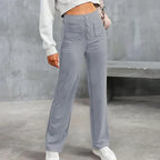 Women's High Waist Elastic Pants – Stretch Pull-On Casual Trousers