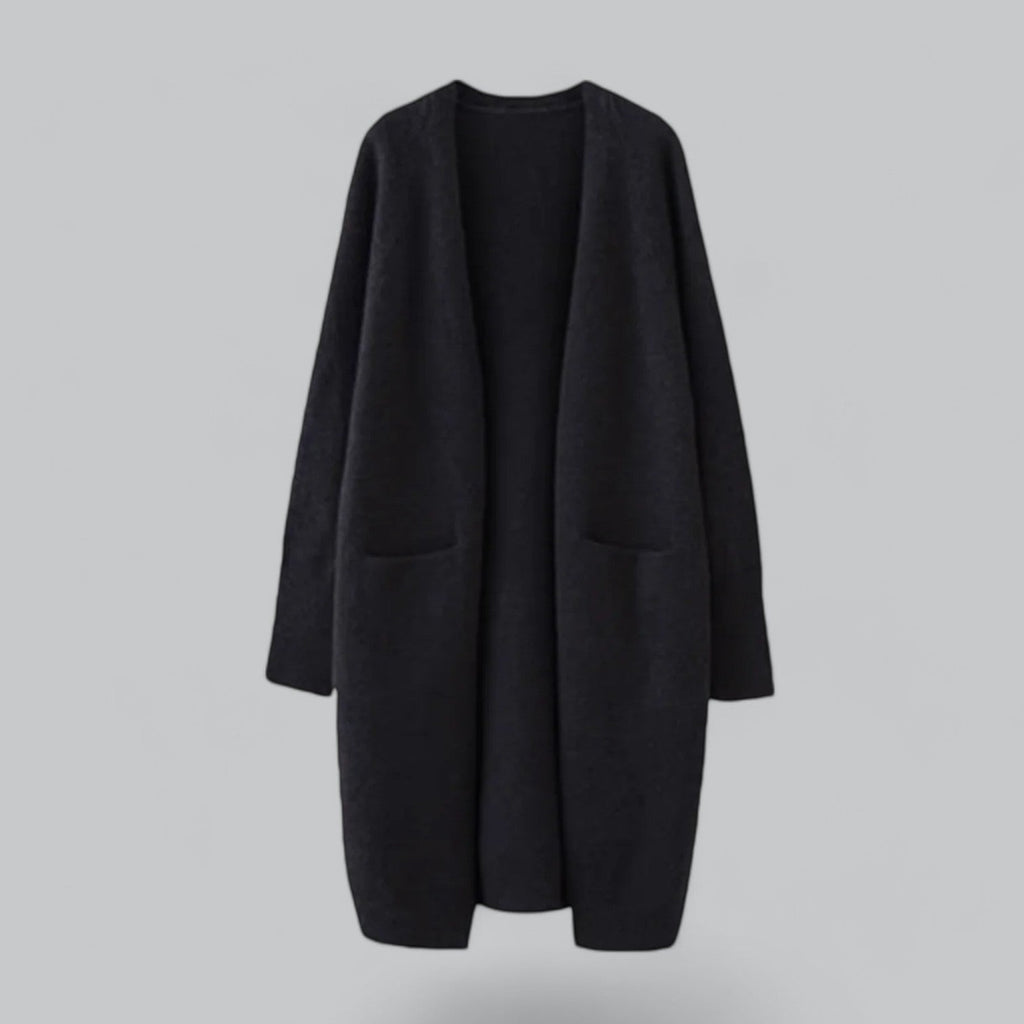 Women's Classic Longline Cardigan – Relaxed Open Front Cardigan