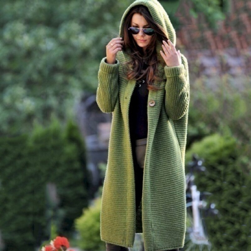 Women's Hooded Cardigan – Relaxed Long Sleeve Layering Cardigan
