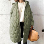 Women's Longline Puffer Coat – Hooded Quilted Winter Parka