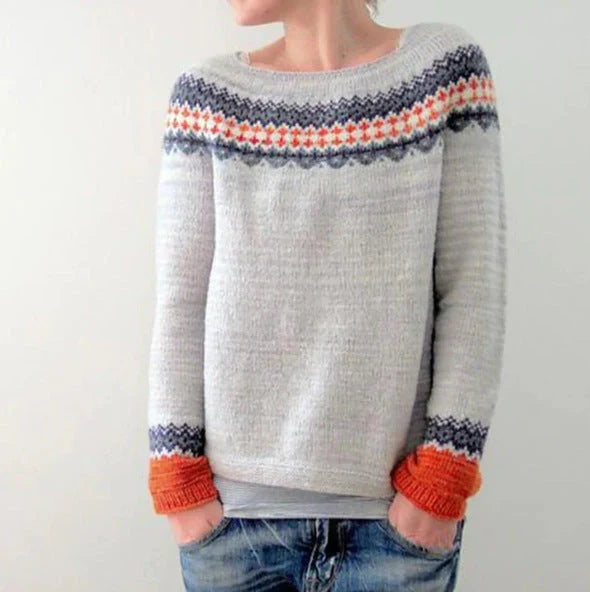 Women's Nordic Christmas Sweater – Relaxed Fit Holiday Sweater