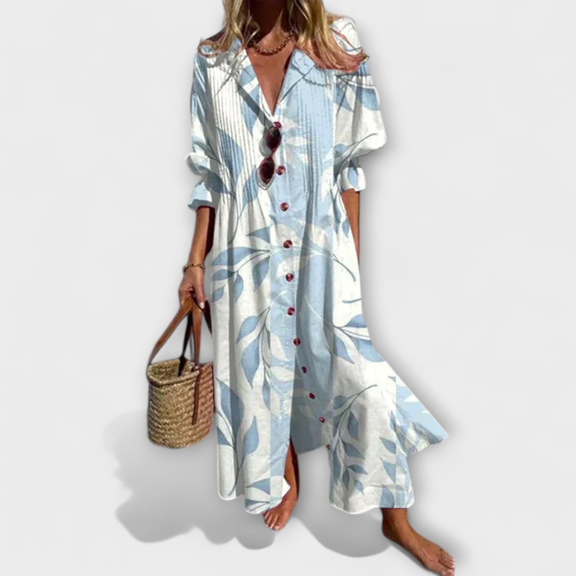 Women's Floral Maxi Dress – Relaxed Flowy Summer Dress