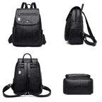 Women's Anti-Theft Faux Leather Backpack – Large Capacity Backpack – Charlotte