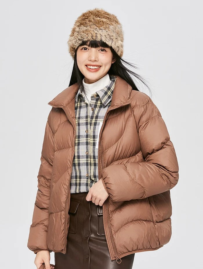 Women's Lightweight Puffer Jacket – Packable Collared Winter Jacket