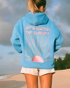 Women's Graphic Back Hoodie – Oversized Sun Print Pullover Hoodie