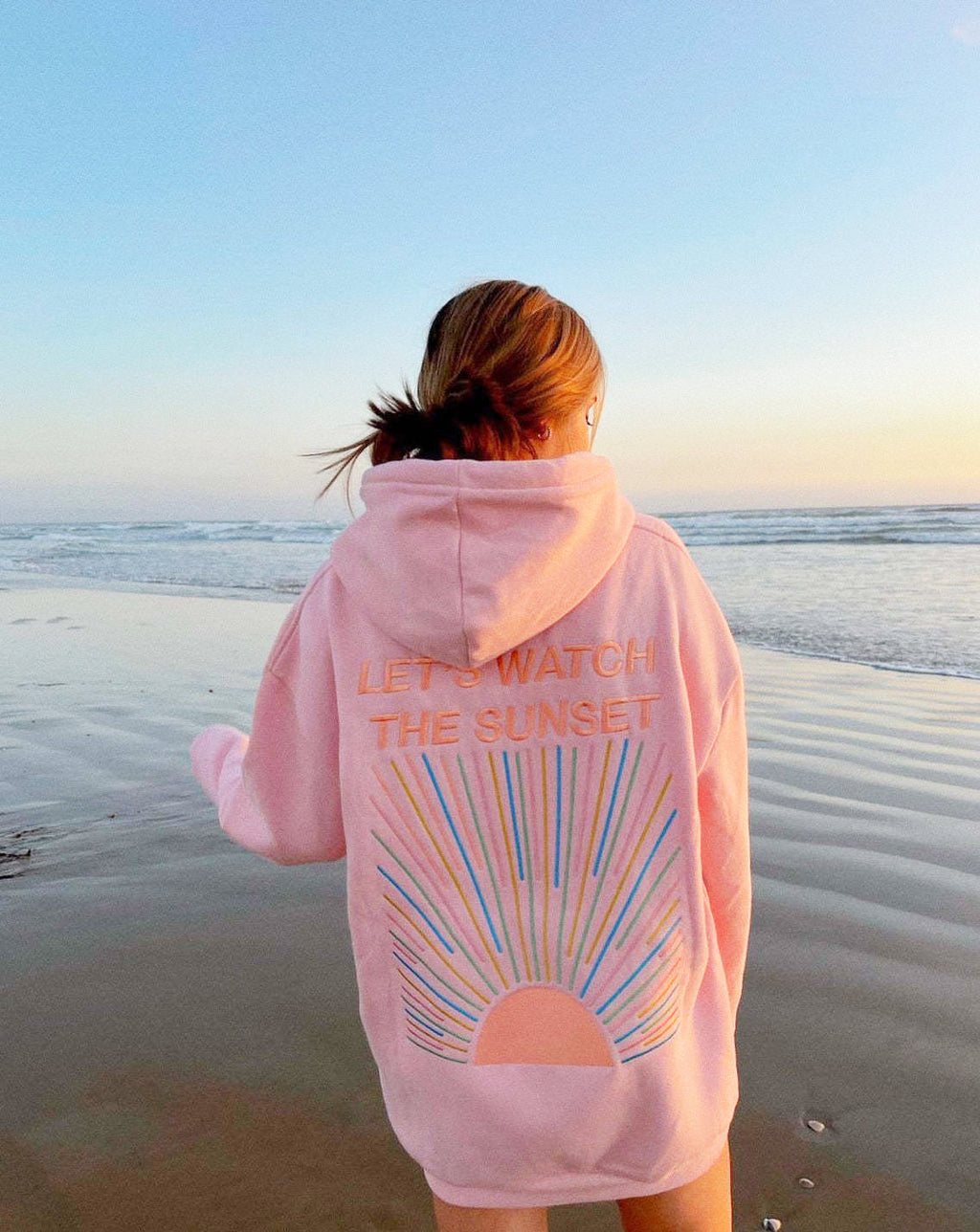 Women's Graphic Back Hoodie – Oversized Sun Print Pullover Hoodie