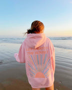 Women's Graphic Back Hoodie – Oversized Sun Print Pullover Hoodie