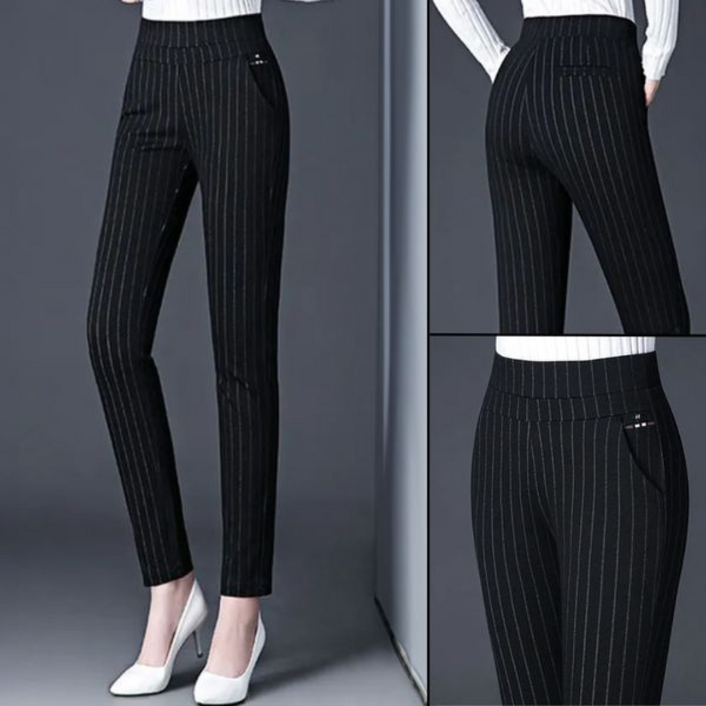 Women's Slim Fit Stretch Trousers – Tailored Day-to-Night Dress Pants